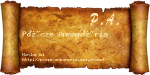 Pöcze Annamária névjegykártya